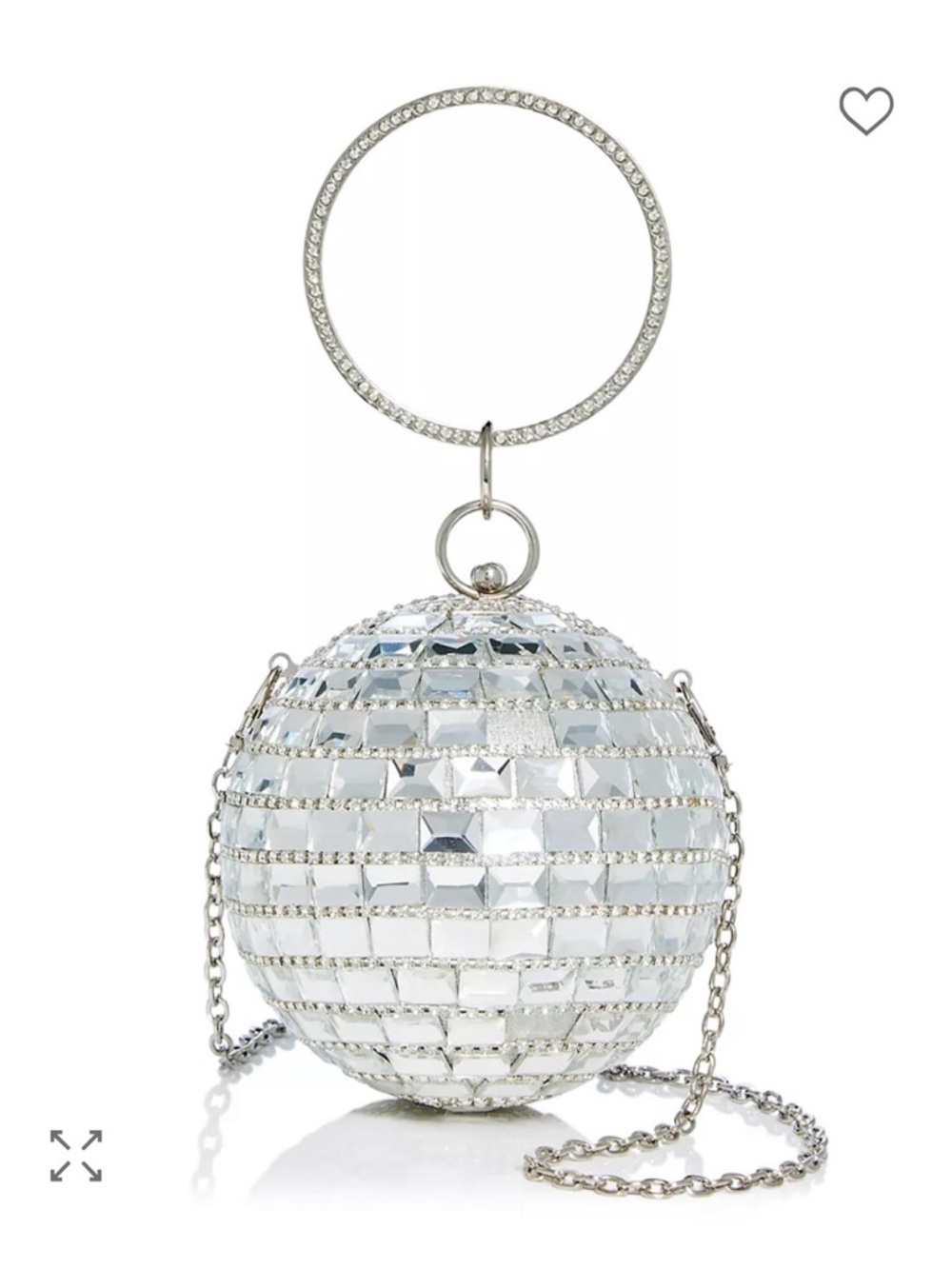 Gorgeous and fun Silver Disco Ball clutch, formal, prom, Evening Bag